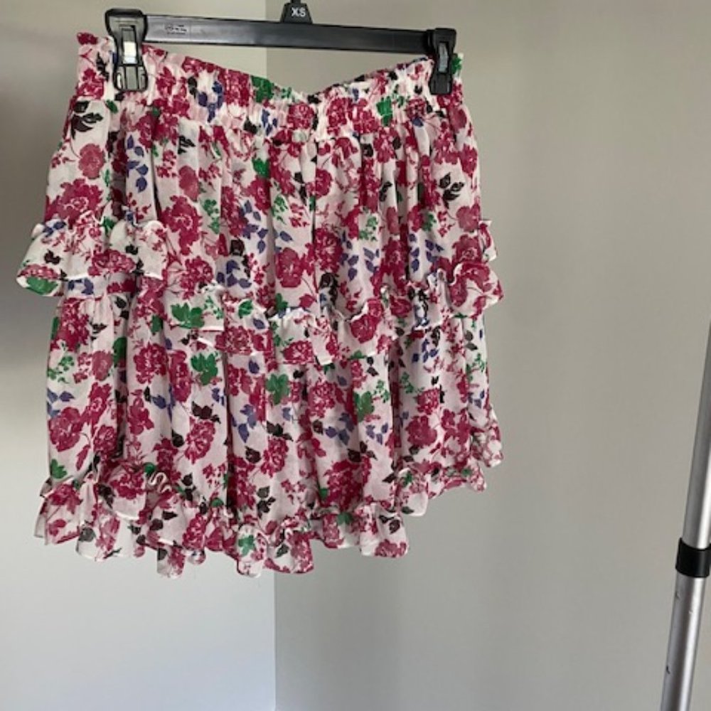 Misa Los Angeles ruffle floral skirt; size Medium